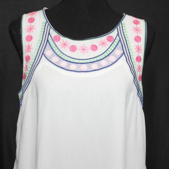 Jodifl White Rayon Embroidered Sleeveless Dress - Picture 2 of 15